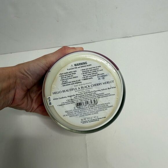 Bath & Body Works Hello Beautiful And Black Cherry Merlot Candle - Picture 3 of 3
